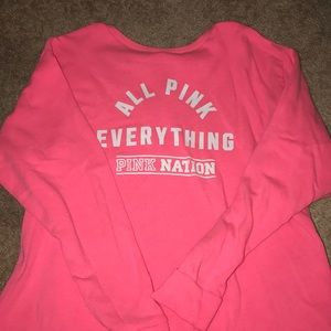 Pink crew neck sweatshirt