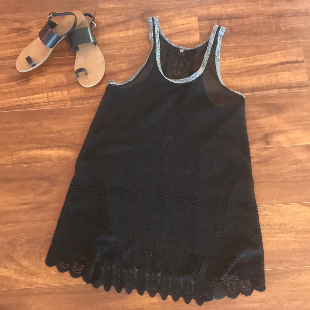 FREE PEOPLE Black Mesh Cover up