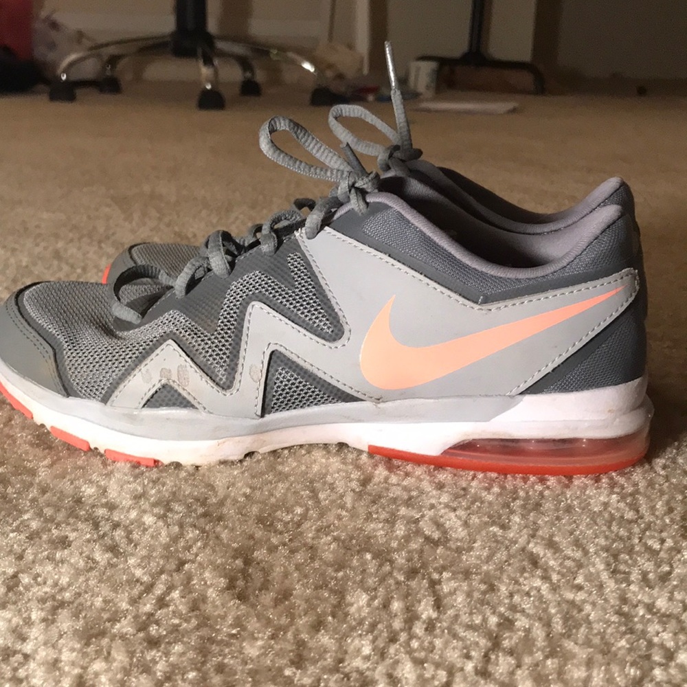 Grey and Coral Nike Running Shoes