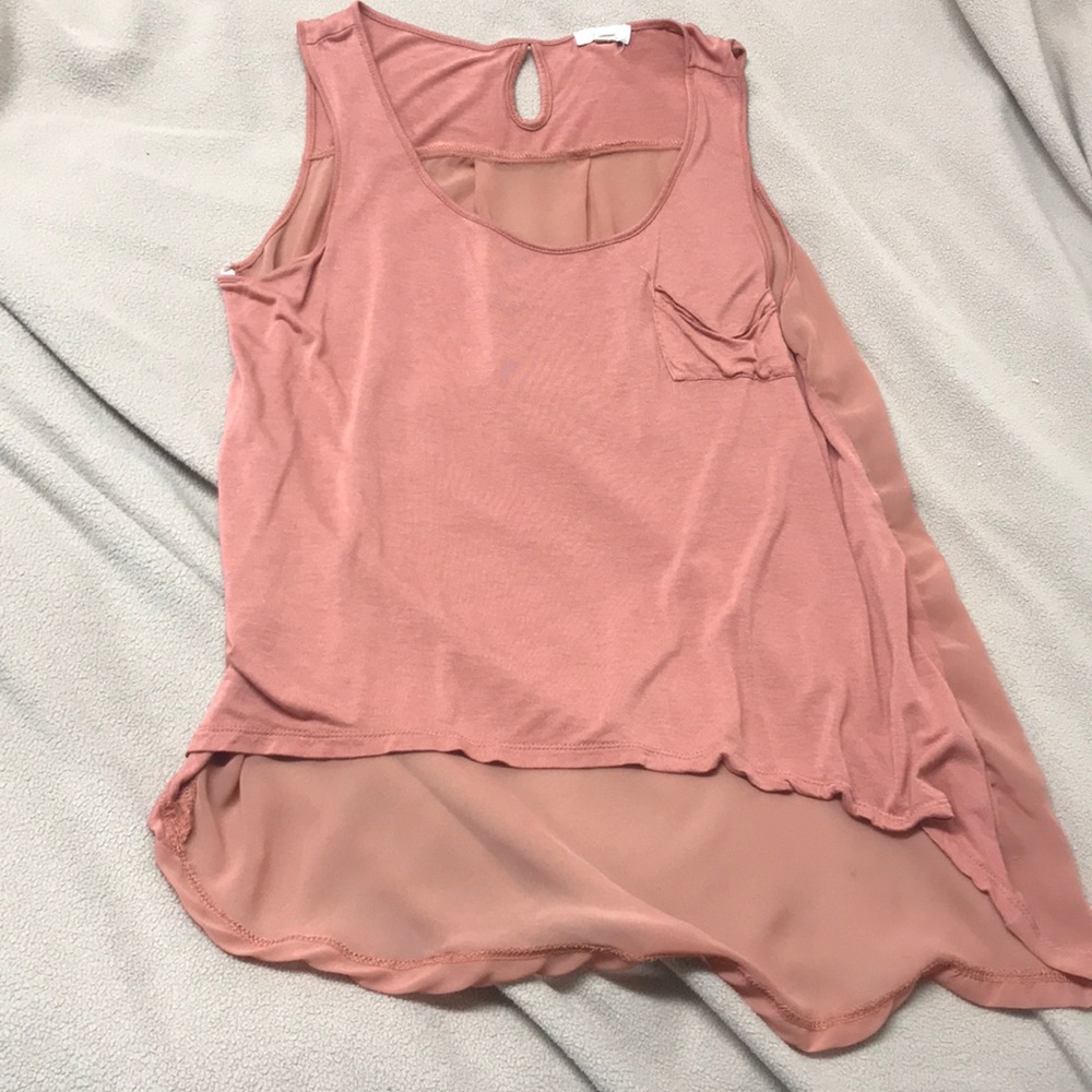 Peach flowy tank top