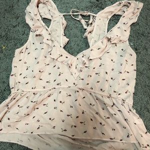 Pink with cherry patterned blouse