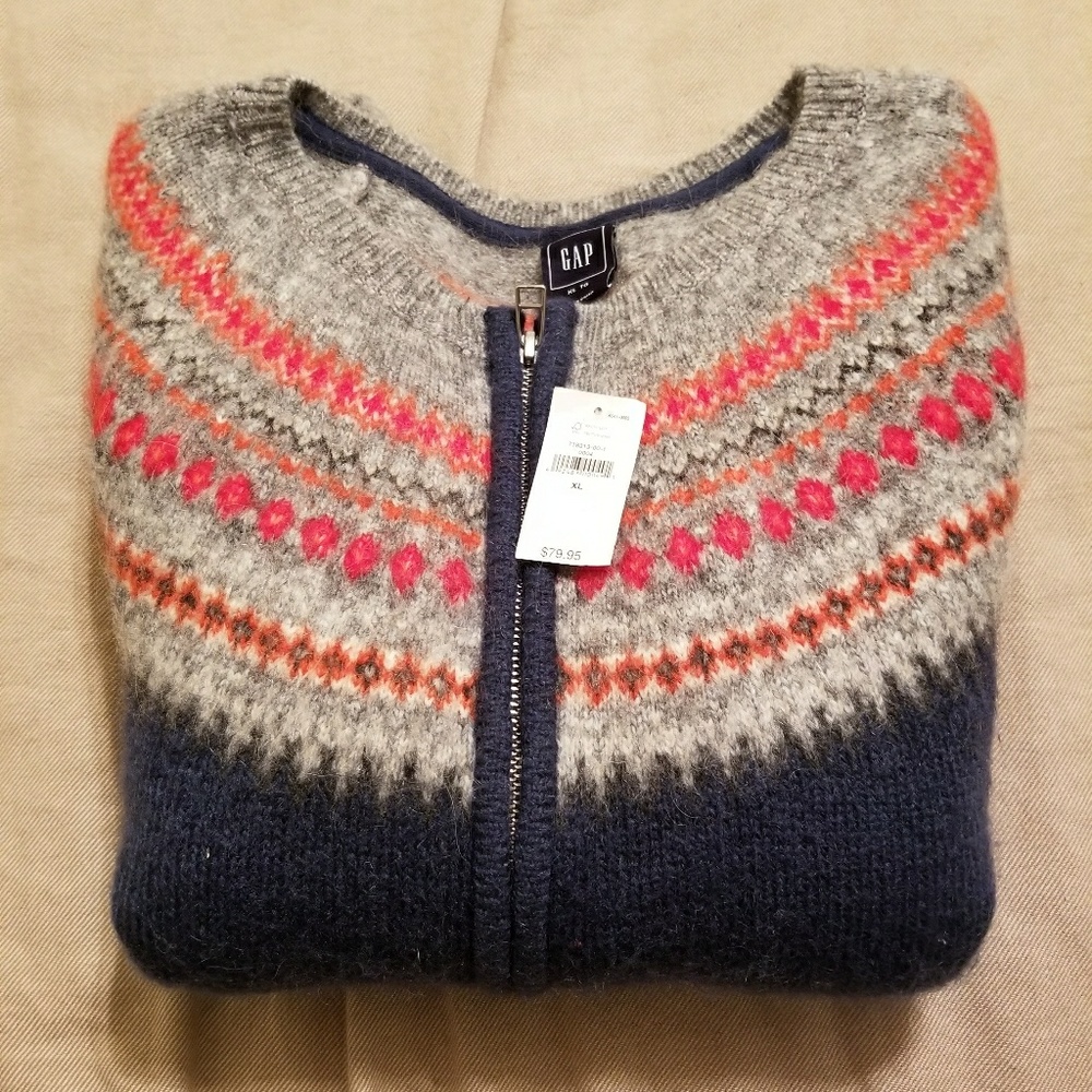 NWT Gap Wool Blend Zipper Sweater