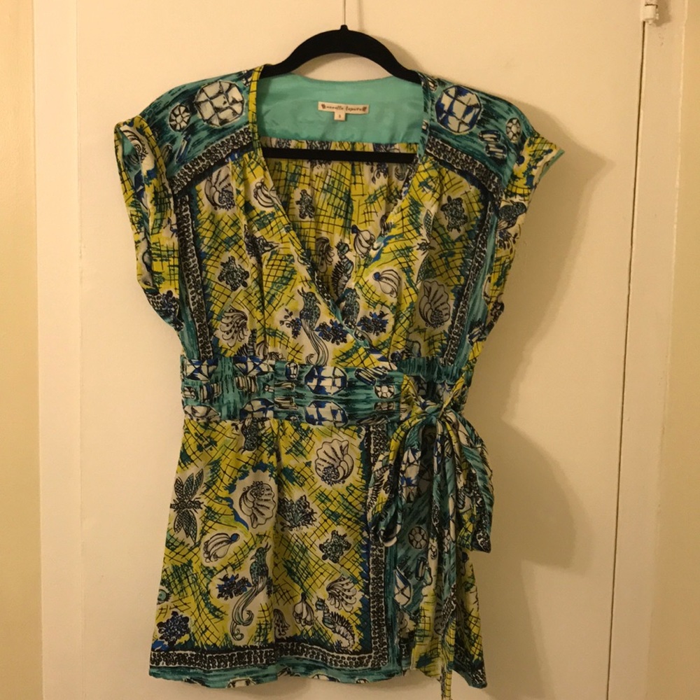 Nanette Lepore lowcut silk shirt