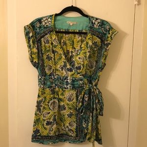 Nanette Lepore lowcut silk shirt