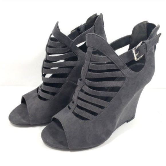 torrid Shoes - Torrid Multi Strap Shoes Platform Wedge Faux Suede