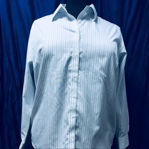 Jones New York no iron Pin stripe shirt plus