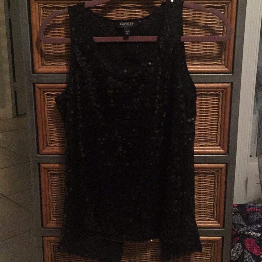Black sequin top