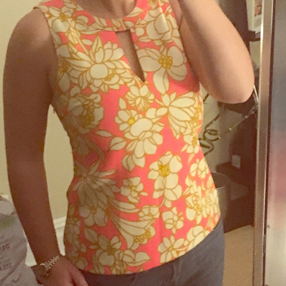 Julie Brown Tunic Top, Neon Pink! Size 6