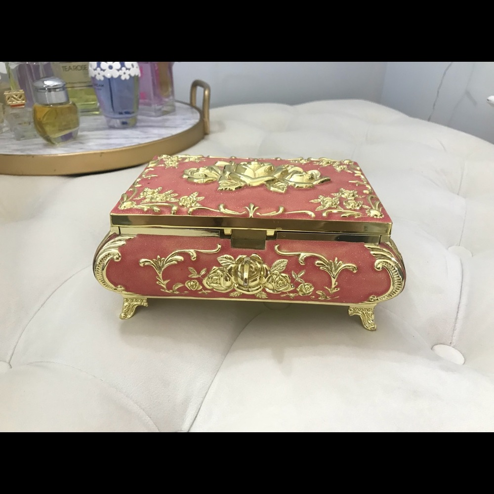 Pink and Gold Indian Jewelry Box