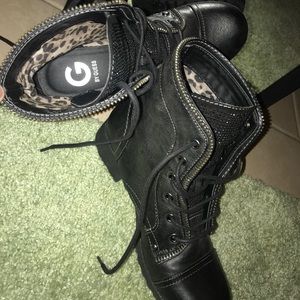 **!GUESS BOOTS!**Black*Embellished*high-ankle*Sz8*