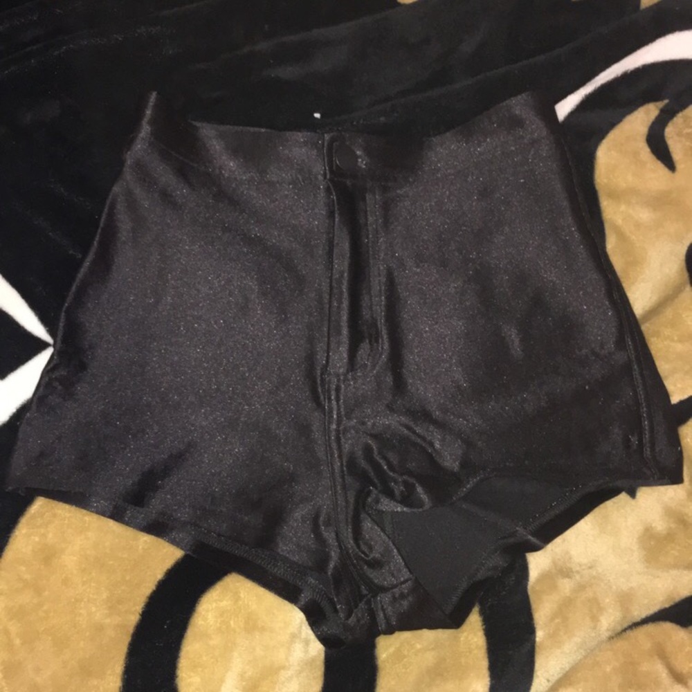 Black disco shorts