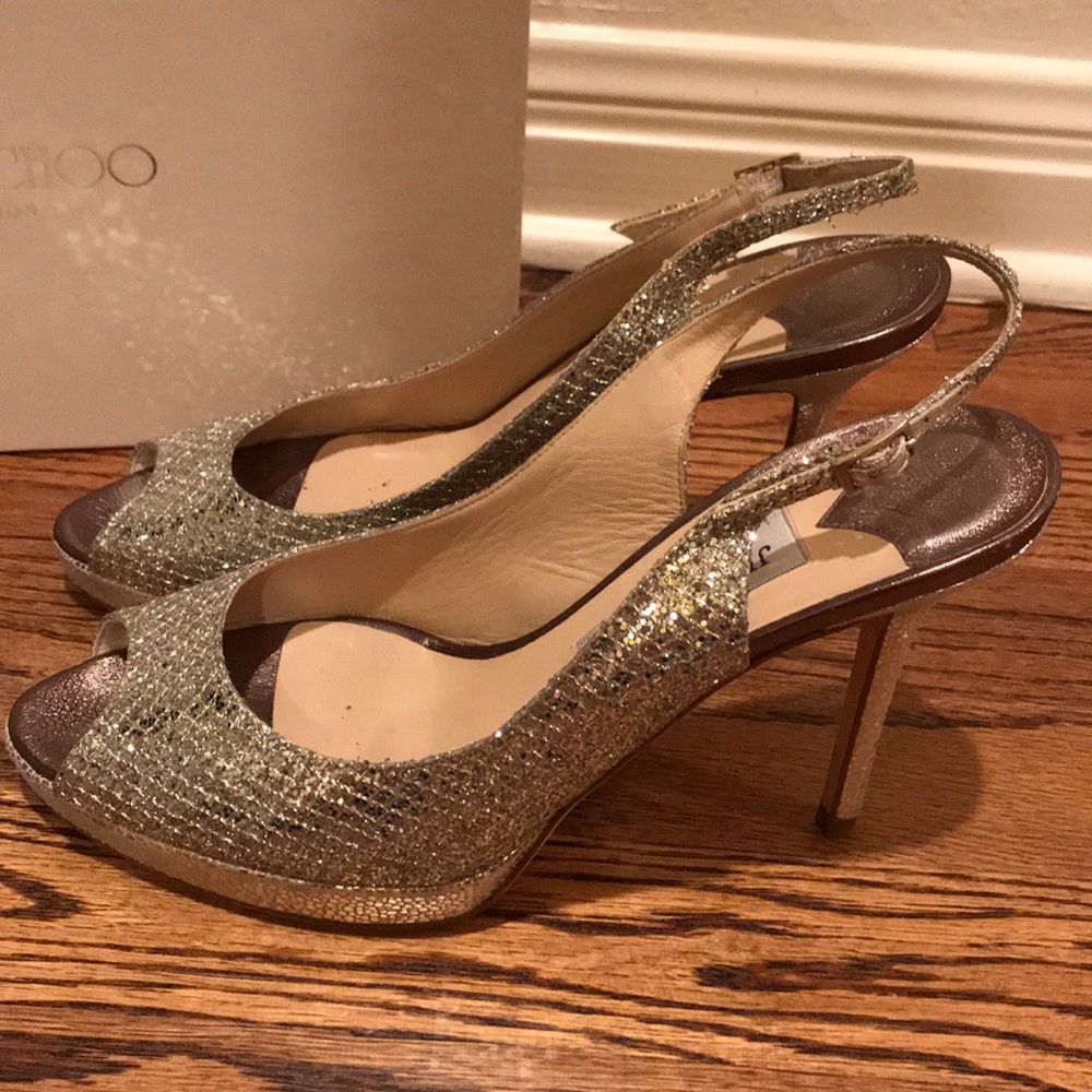 Jimmy Choo champagne glitter sling pump - Picture 2 of 5