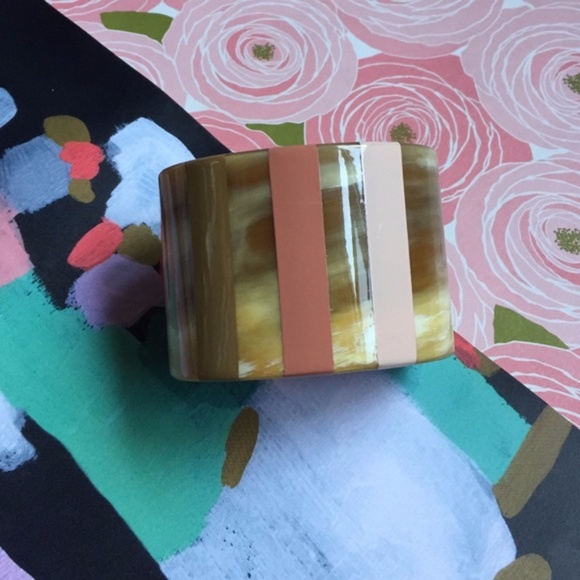 Anthro Horn Ombre Striped Cuff Statement Bracelet - Picture 2 of 7