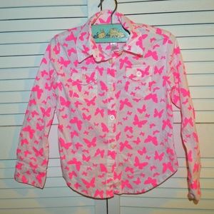 cute Cherokee pink butterfly print shirt