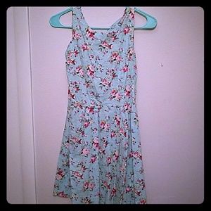 Light blue flower printed dress