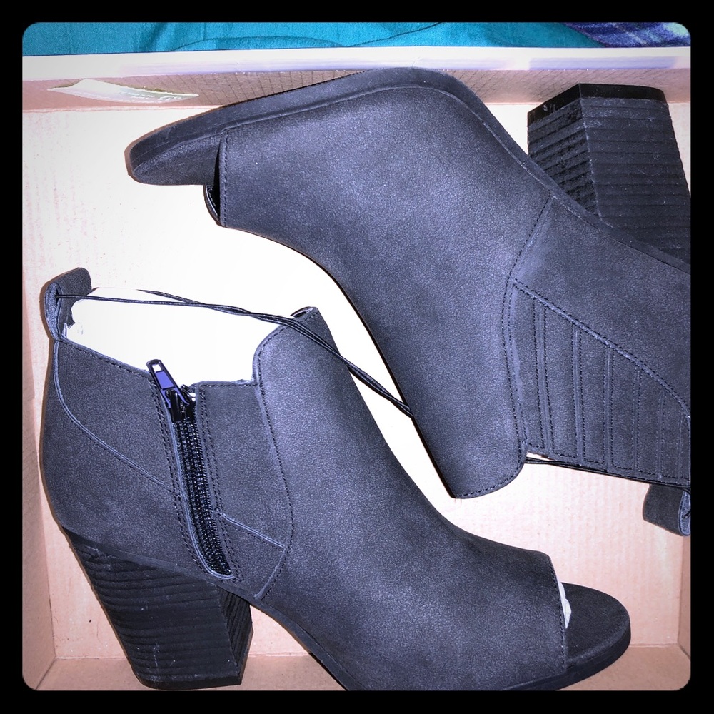 Black Open Toe Bootie