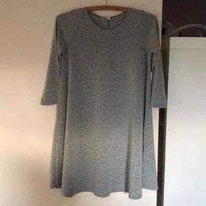 Grey sweater dress 3/4 length sleeves