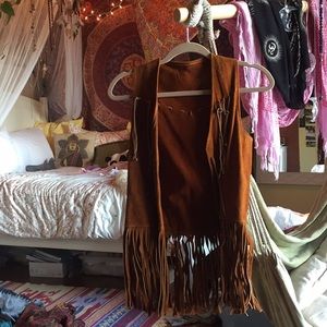 authentic vintage 60s/70s real leather hippie vest