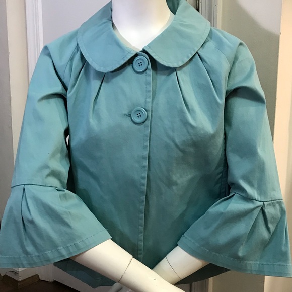 Live a Little Ruffle Bell Arm Swing Jacket with Pickets sz S 3/4 Length Arms - Picture 1 of 8