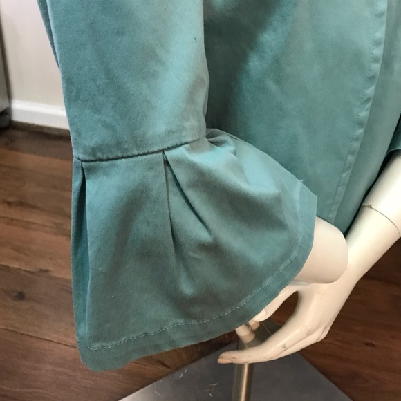 Live a Little Ruffle Bell Arm Swing Jacket with Pickets sz S 3/4 Length Arms - Picture 5 of 8