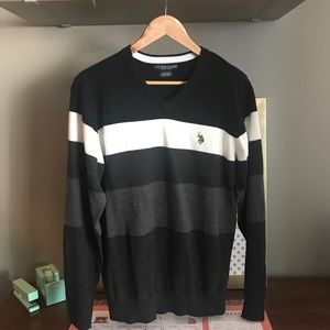 striped polo sweater