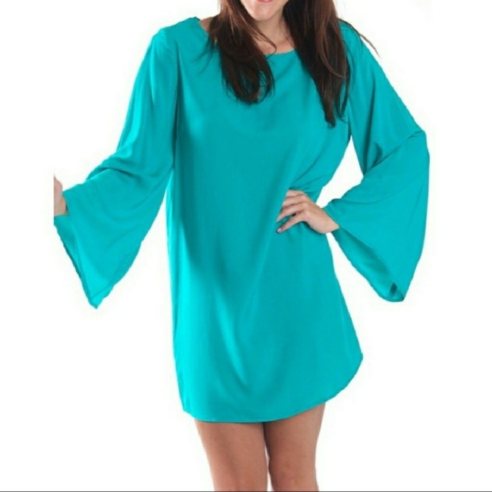 🔥Fluted Sleeves, Sexy Mod Shift Dress. - Picture 3 of 3