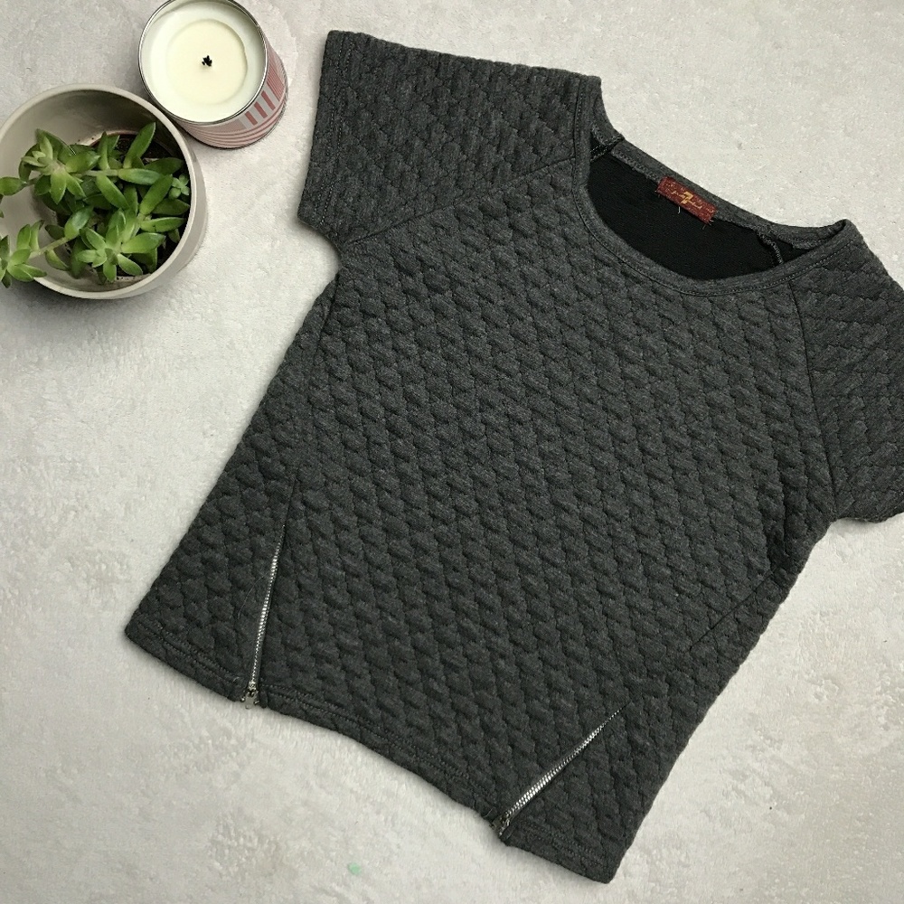 [7 for all m a n k i n d] quilted charcoal shirt