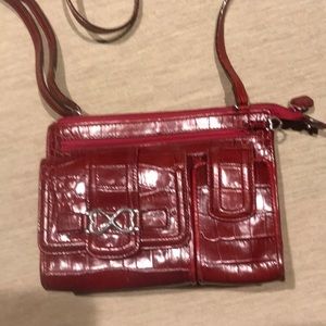 Vintage Red Leather Cross Body Bag