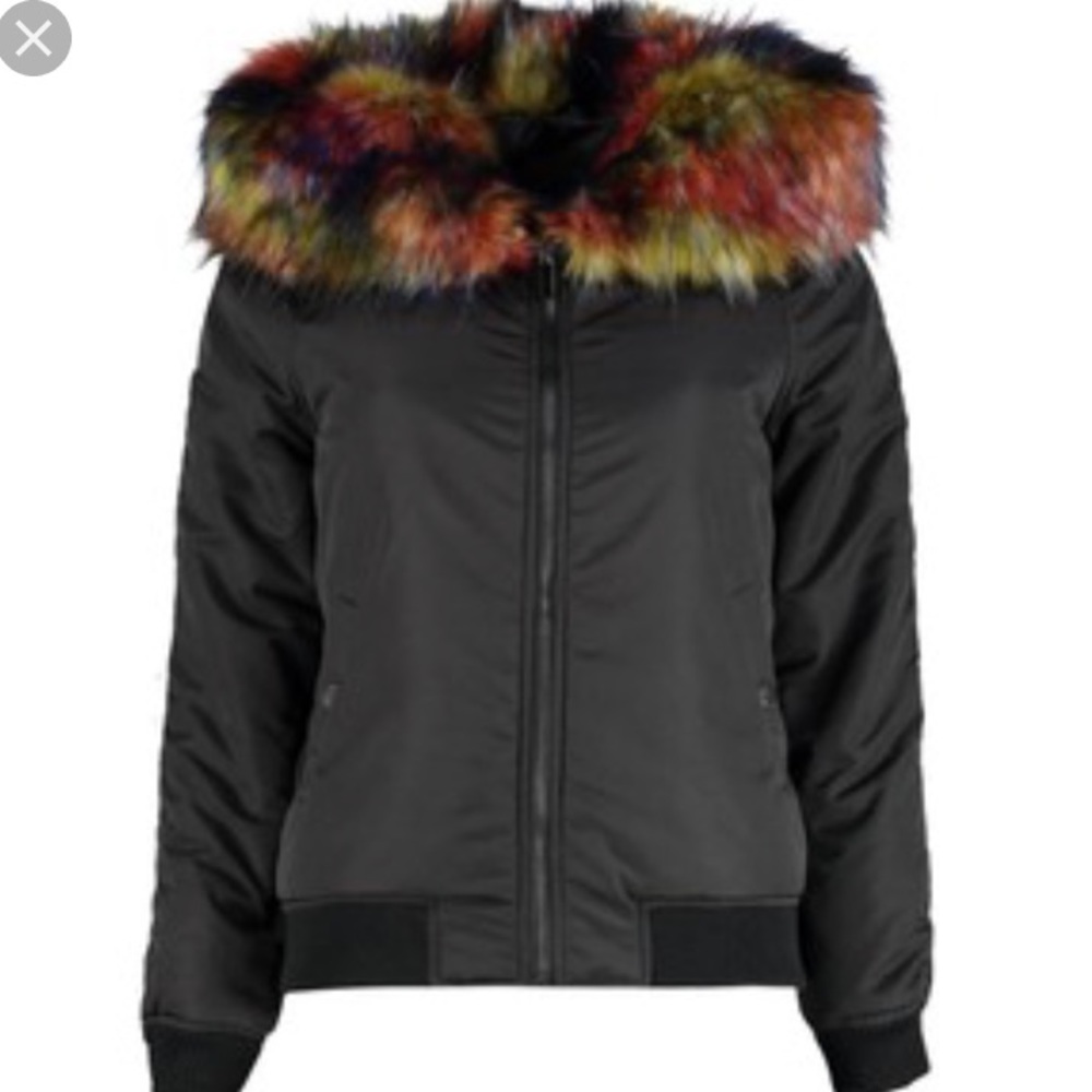 Brooke faux fur bomber boohoo