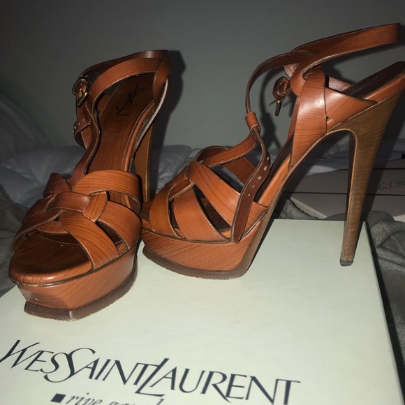 Yves Saint Laurent Shoes - YSL TRIBUTE SANDALS in cognac