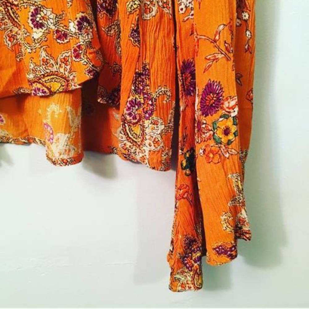 Patrons of Peace NWT Boho Orange Hippie Lace Sz M - Picture 3 of 7