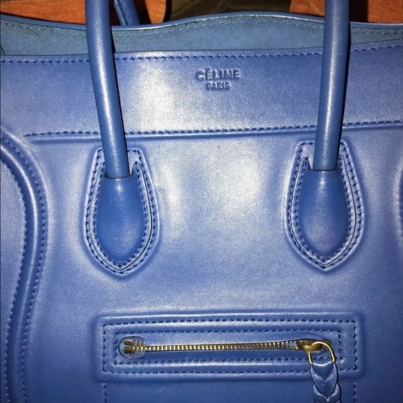 AUTHENTIC CELINE ROYAL BLUE LEATHER PHANTOM BAG - Picture 2 of 6