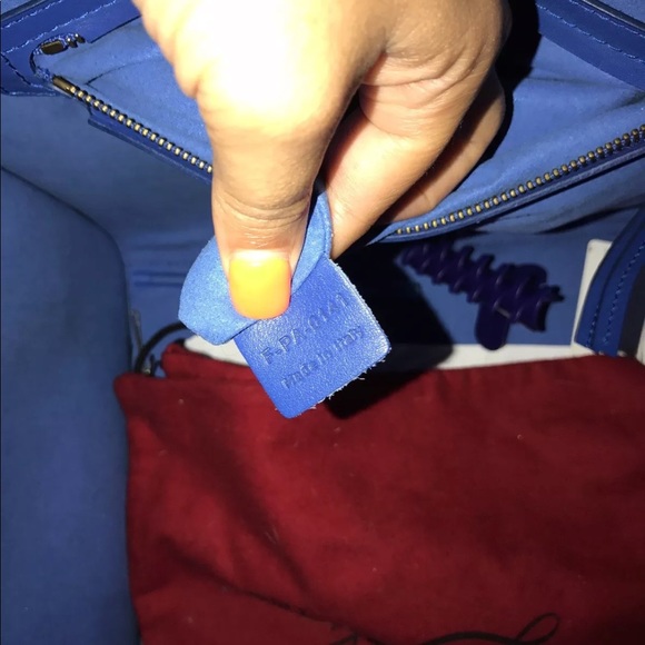 AUTHENTIC CELINE ROYAL BLUE LEATHER PHANTOM BAG - Picture 3 of 6