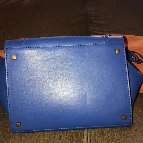 AUTHENTIC CELINE ROYAL BLUE LEATHER PHANTOM BAG - Picture 5 of 6