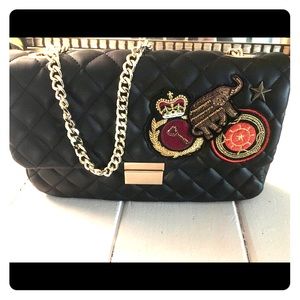 Black Quilted Purse with Cute Embellishments
