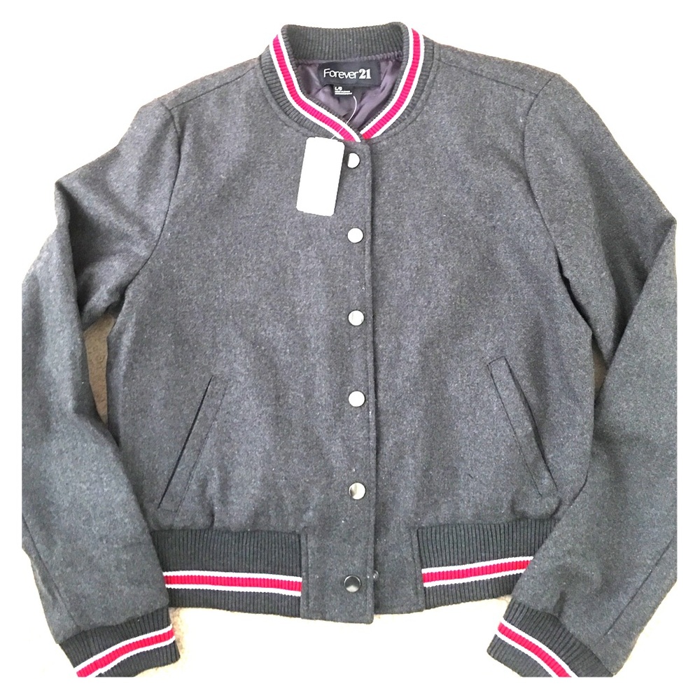 Forever 21 wool blend letterman jacket
