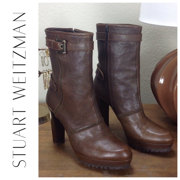 Stuart Weitzman Shoes - Stuart Weitzman Rustic Brown Leather Calf Boots