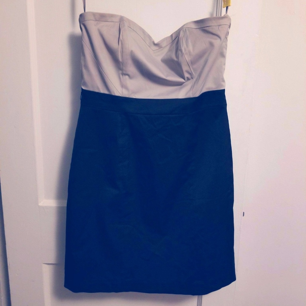 Strapless grey & black dress