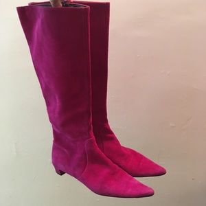 Italian Suede Pink Boots Awesome