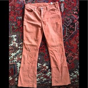Levi's Boot Cut Light Orange Corduroy Pants, Sz 29