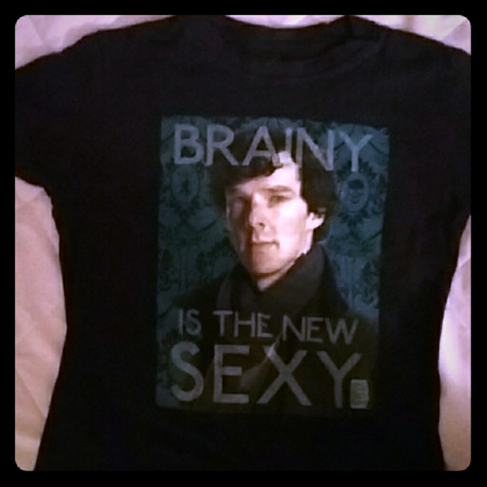 Brainy is the New Sexy Sherlock Jrs Tee size M