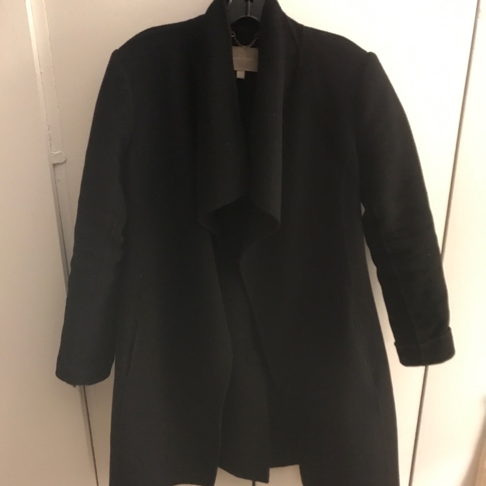 Banana Republic Black Draped Wool Coat