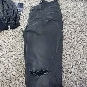 black distressed jeans