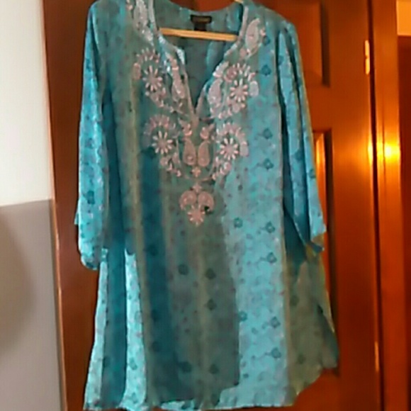 Lane Bryant Tops - Silky blue blouse/plus 22/24. Georgeous