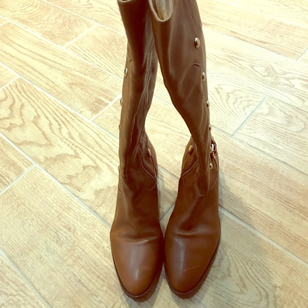 Michael Kors Brown Leather Knee High Boots US 10