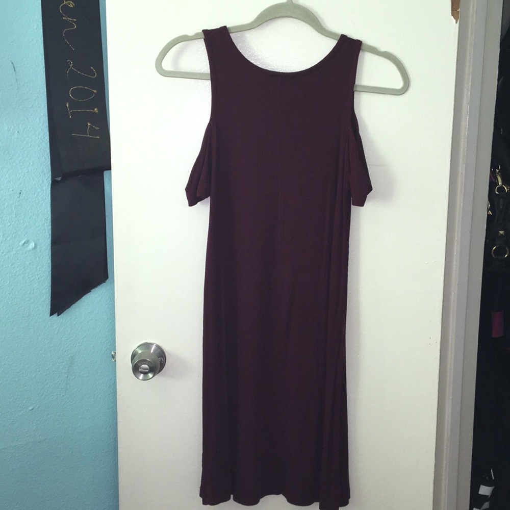 Forever 21: Burgundy Off the Shoulder Dress