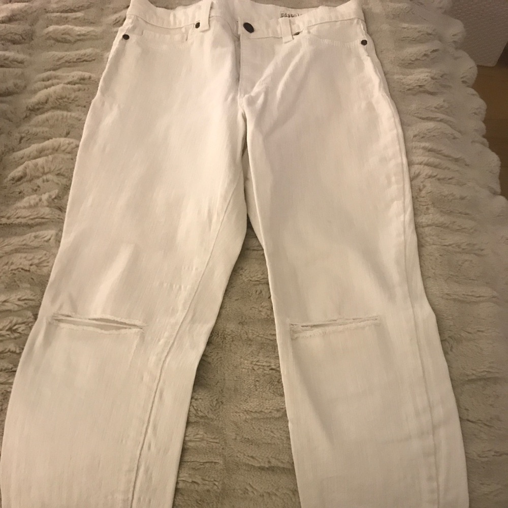 White Pistola High Rise Skinny Distressed jeans