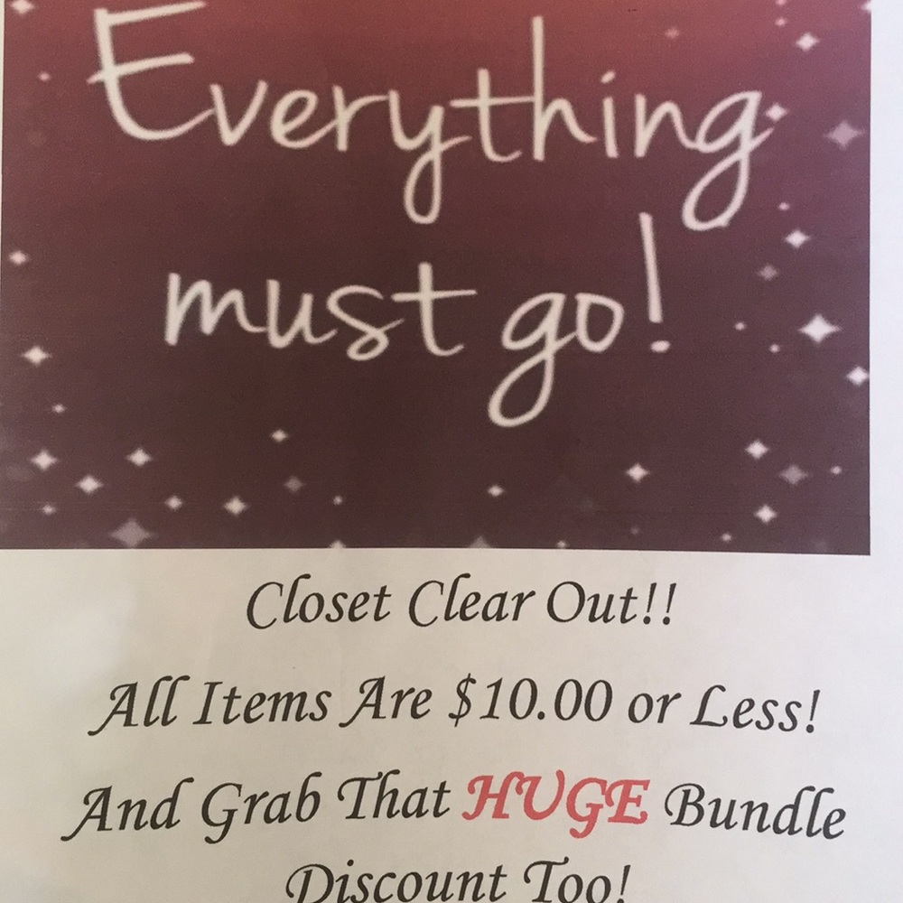 The Whole Closet is Closing Out!!
