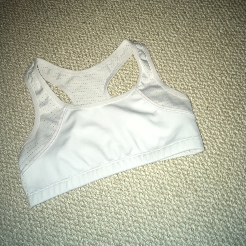 White youth sports bra