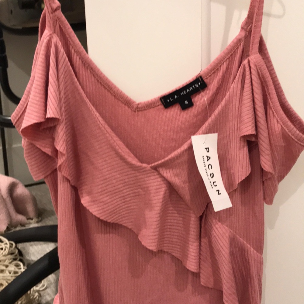 Pink ruffle pac sun body suit TAG STILL ON